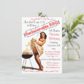 Bachelorette BBQ Barbecue party uitnodiging (Staand voorkant)