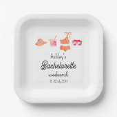 Bachelorette Beach Bikini Weekend  Papieren Bordje (Voorkant)