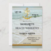 Bachelorette Beach Nautical Weekend Invitation Kaart (Voorkant)
