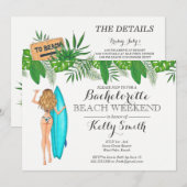 Bachelorette Beach Party Invitation Kaart (Voorkant / Achterkant)