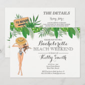 Bachelorette Beach Party Invitation Kaart (Voorkant / Achterkant)
