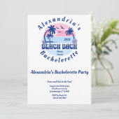 Bachelorette Beach Party Wavy Retro Kaart (Staand voorkant)