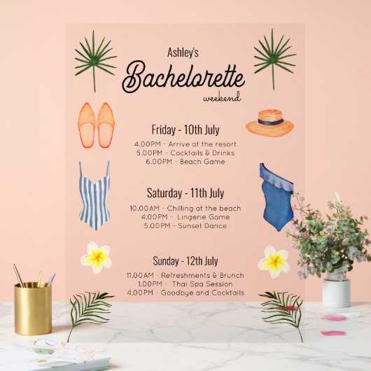 Bachelorette Beach Week-end Itinéraire (Mariage)