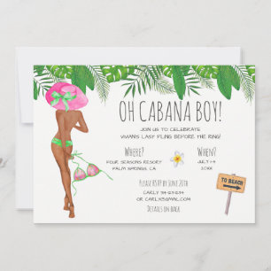 Bachelorette Beach Weekend Itinerary Invitation Kaart
