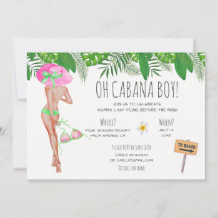 Bachelorette Beach Weekend Itinerary Invitation Kaart