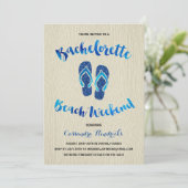 Bachelorette Beach Weekend met Blue Faux Glitter Kaart (Staand voorkant)
