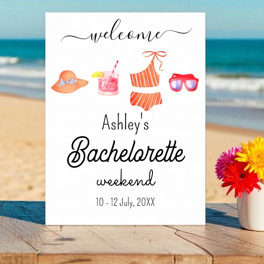 Bachelorette Beach Weekend Party Poster