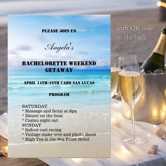 Bachelorette Beach Weekend Template Invitation Programma