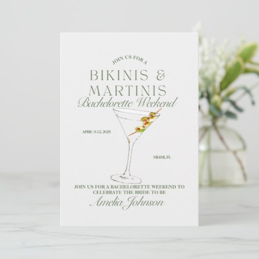 Bachelorette Bikinis & Martinis Invitation du week (Debout devant)
