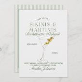 Bachelorette Bikinis & Martinis Invitation du week (Devant / Derrière)