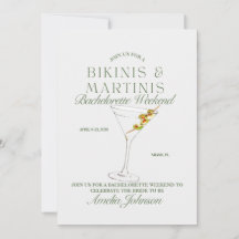 Bachelorette Bikinis & Martinis Invitation du week