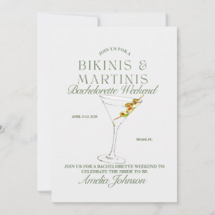 Bachelorette Bikinis & Martinis Invitation du week