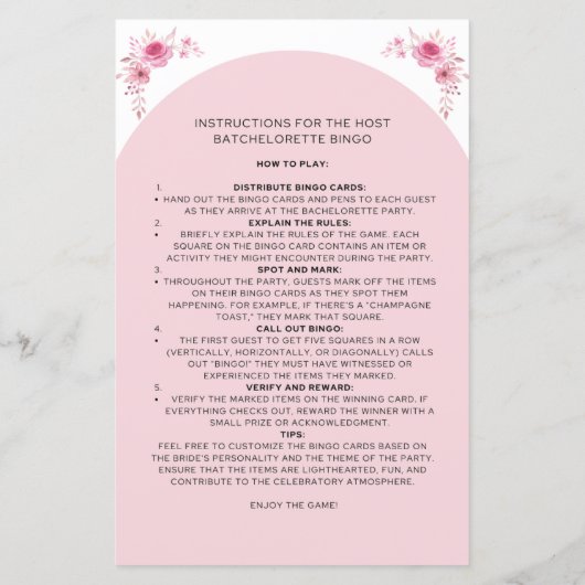 Bachelorette Bingo (Achterkant)