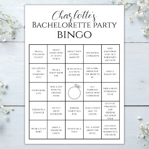 Bachelorette Bingo Hen Party Game Challenge Kaart
