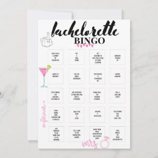 Bachelorette Bingo Hen Party Game Kaart