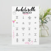 Bachelorette Bingo Hen Party Jeu Invitation (Debout devant)
