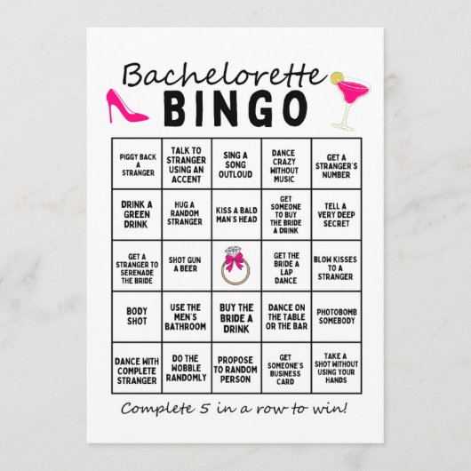 Bachelorette Bingo Programma (Voorkant)
