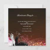 Bachelorette Black Pink White Silver Kaart (Achterkant)