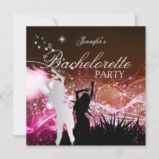 Bachelorette Black Pink White Silver Kaart (Voorkant)