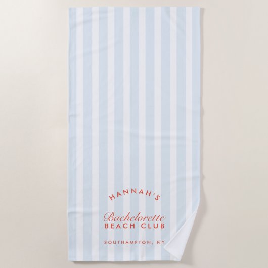 Bachelorette Blauw & Rood Retro Modern Strandlaken (Voorkant)