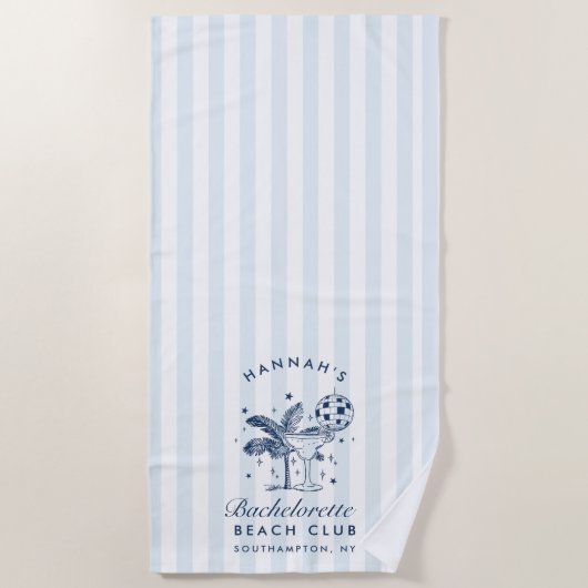 Bachelorette Bleu & Gris Retro moderne Serviette d (Devant)