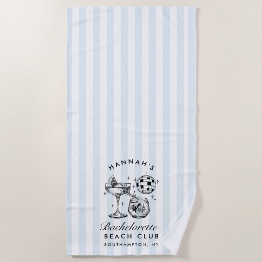 Bachelorette Bleu & Noir Retro moderne Serviette d (Devant)