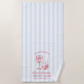 Bachelorette Bleu & Rouge Retro moderne Serviette  (Devant)