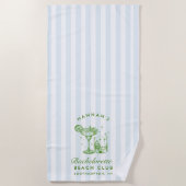 Bachelorette Bleu & Vert Retro Moderne Serviette d (Devant)