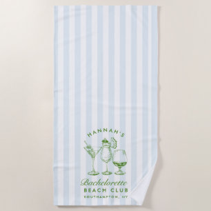 Bachelorette Bleu & Vert Retro Moderne Serviette d