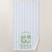 Bachelorette Bleu & Vert Retro Moderne Serviette d (Devant)
