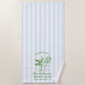 Bachelorette Bleu & Vert Retro Moderne Serviette d (Devant)