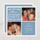 Bachelorette Bleue Cartes photos de la fête de mar (Devant / Derrière)