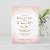Bachelorette Blush Rose Gold Invitation (Debout devant)