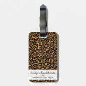 Bachelorette Bruid Boujee Trendy Luipaard Print Bagagelabel (Achterkant verticaal)