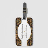 Bachelorette Bruid Boujee Trendy Luipaard Print Bagagelabel (Voorkant (verticaal))