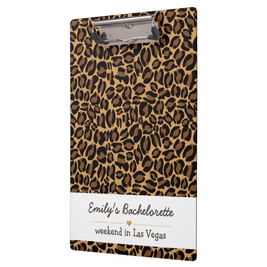 Bachelorette Bruid Boujee Trendy Luipaard Print Klembord (Links)