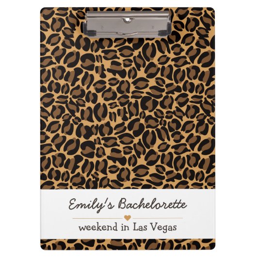 Bachelorette Bruid Boujee Trendy Luipaard Print Klembord (Voorkant)