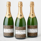 Bachelorette Bruid Boujee Trendy Luipaard Print Sparkling Wijnetiket (Flessen)