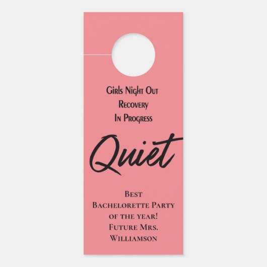 Bachelorette Bruid Party Rustig Teken Roze Zwart (Voorkant)