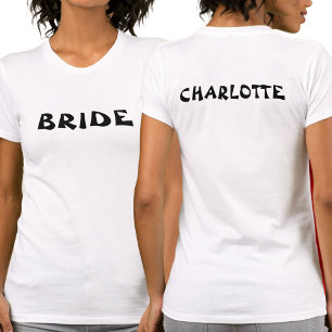 Bachelorette bruid te worden gepersonaliseerd wit t-shirt