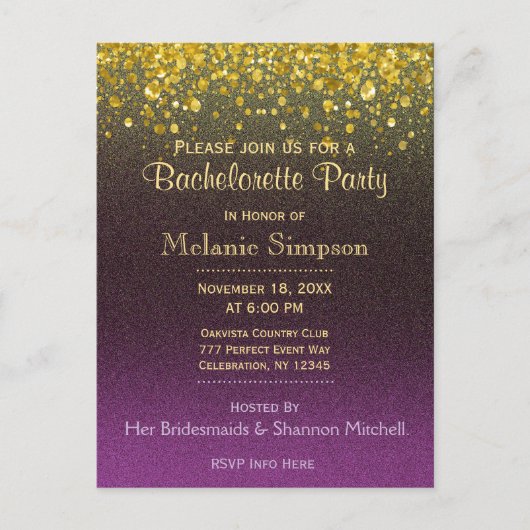 Bachelorette | Carte Gold et Purple (Devant)