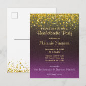 Bachelorette | Carte Gold et Purple moderne (Devant / Derrière)