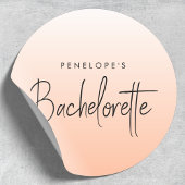 Bachelorette | Coral Ombre Elegant Peach Ronde Sticker