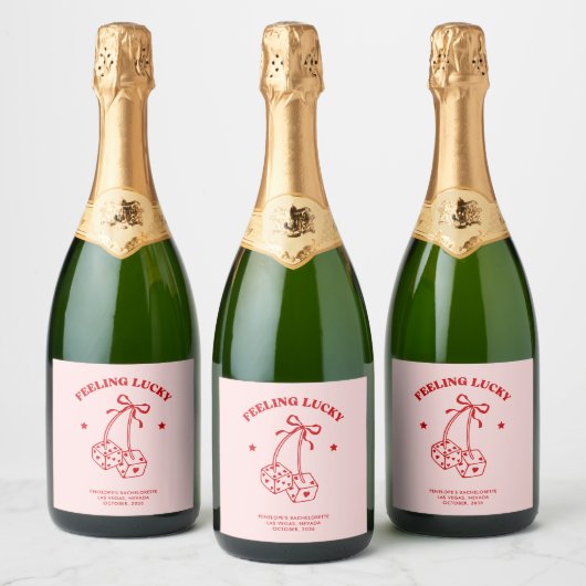 Bachelorette de cerise rose et rouge Étiquette Cha (Bouteilles)