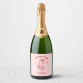 Bachelorette de cerise rose et rouge Étiquette Cha (Devant)