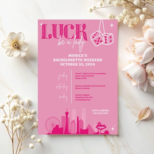 Bachelorette de Las Vegas Invitation et Itinéraire