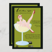 Bachelorette de nuit des poules Invitation (Devant / Derrière)