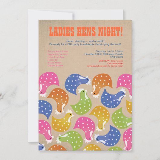 Bachelorette de nuit des poules Invitation de mari (Devant)