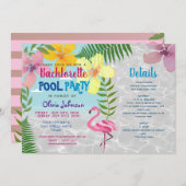 Bachelorette de piscine Invitation (Devant / Derrière)