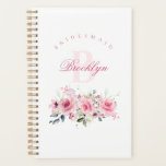 Bachelorette de servante personnalisée<br><div class="desc">Cette femme de ménage et planificateur de bachelorette personnalisée est le cadeau idéal pour votre fête de mariage, avec un magnifique design floral rose vif. Avec un agencement élégant, ce planificateur aide vos demoiselles d'honneur et votre servante d'honneur à organiser les festivités mariages. Complet avec un monogramme personnalisable, il fait...</div>